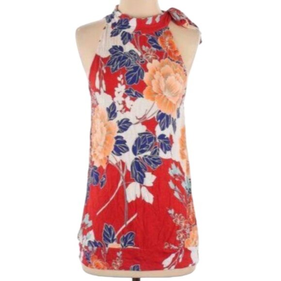 Top ANA Shirt Top Sleeveless Blouse Hi Tie Women's Size Extra Large - Picture 2 of 9